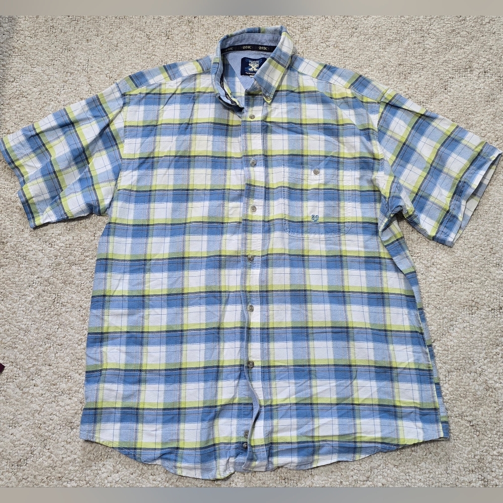 Wrangler Twenty X Men's Size Large Button Down Short Sleeve Shirt